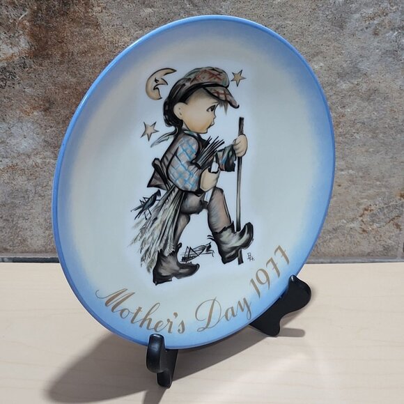 Schmid Hummel Mothers Day 1977 Moonlight Return Decorative Wall Hanging Plate - Picture 8 of 11